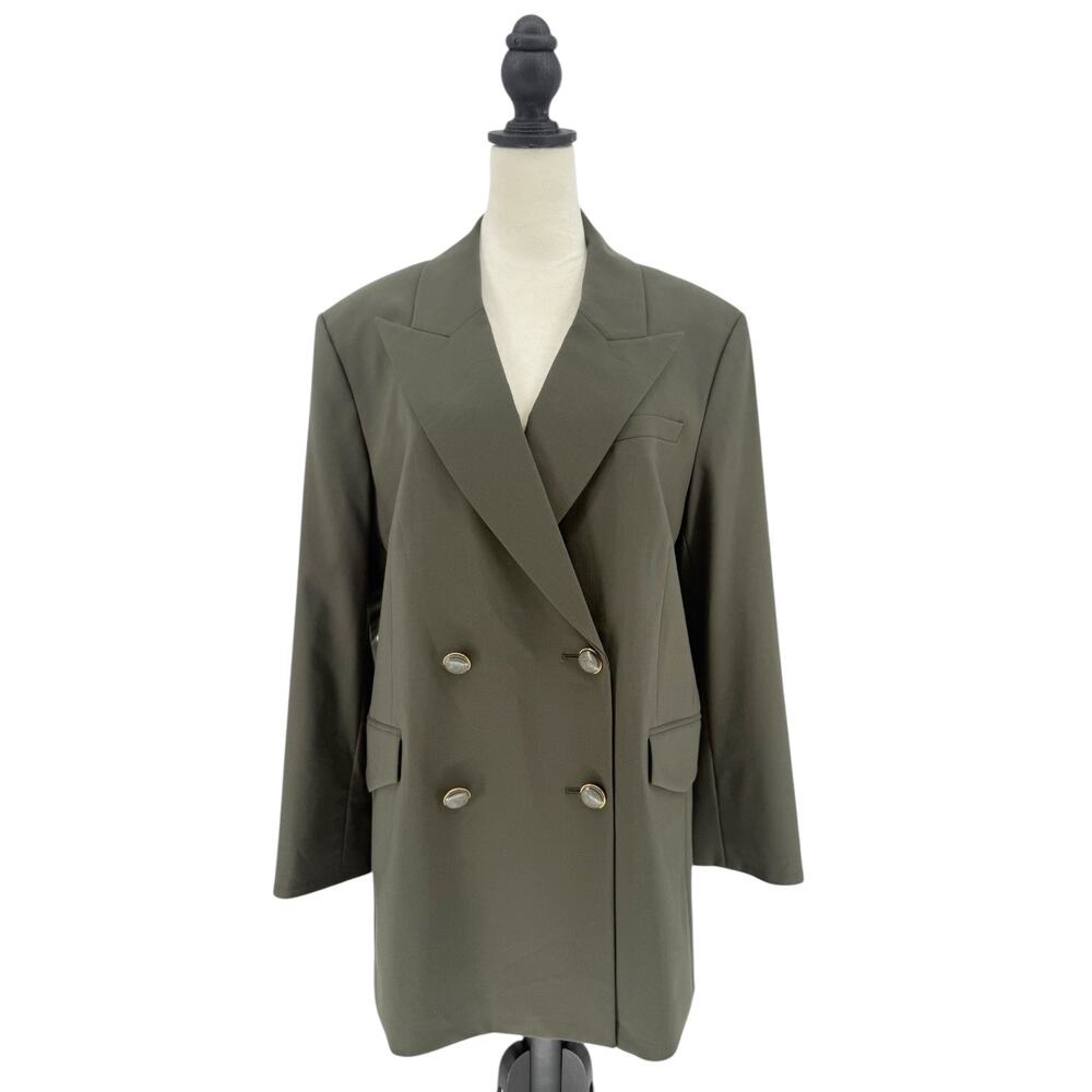 Veronica Beard Dickey Hutchinson Blazer Jacket Loden Green Size XL Wool Coat - Picture 3 of 12